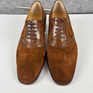 Botticelli Oxford Shoes Mens 8D Brown Suede Leather Brogue Wingtip Italy